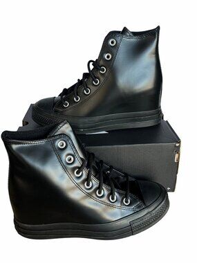 Converse Chuck Taylor All Star Wedge Women's Shoes Sz 8.5 Patent Leather A12827C